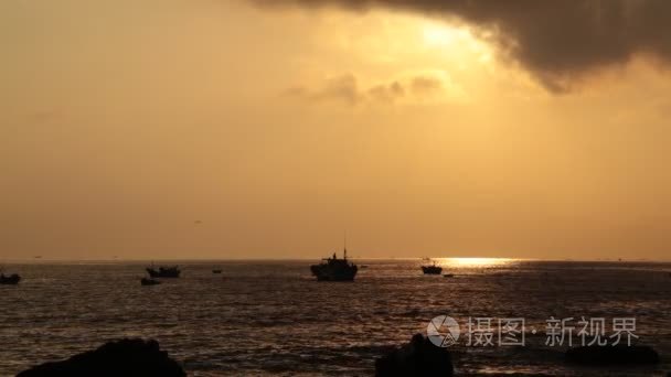 海洋日出景象越南与声音视频
