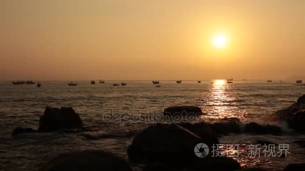 海洋日出景象越南与声音视频