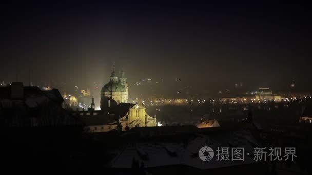 布拉格的夜景视频