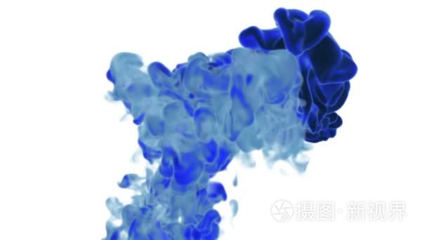 蓝色的烟气或墨水。将它用于背景、 过渡或叠加。3d 运动图形元素视觉特效墨水或烟雾。版本 5