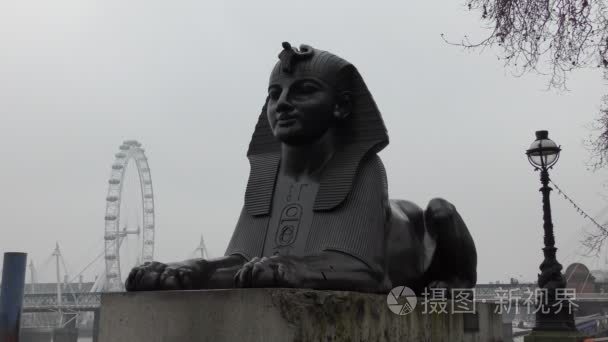 在江边狮身人面像的纪念碑视频