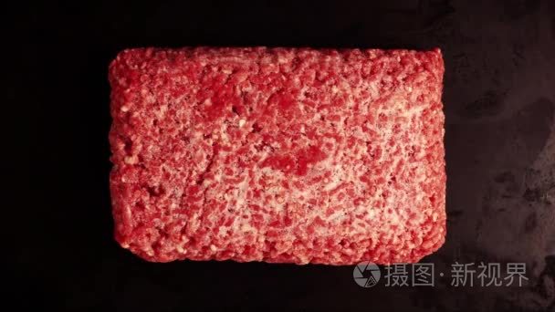 Timlapse 除霜的碎牛肉