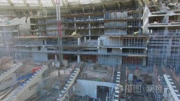 建筑工地的足球体育场卢日尼基视频