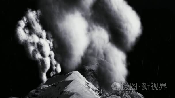 岛上的火山爆发视频