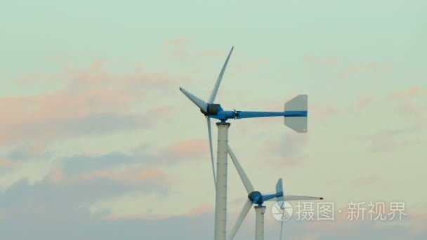 4 k 片段的风力发电机是清洁的可再生电能来源之一