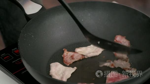 由烤烹饪肉片视频