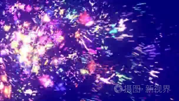 抽象的紫色烟花粒子视频