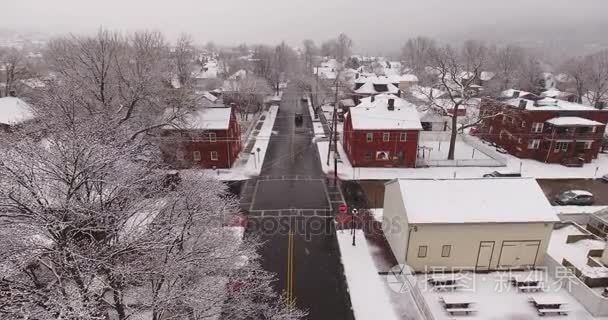 建立小城镇居民区空中雪视频