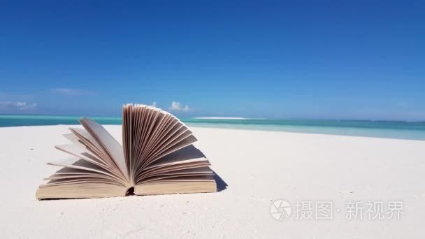 v02537 马尔代夫美丽背景白色沙热带天堂岛海滩与蓝天海水海洋 4 k 书