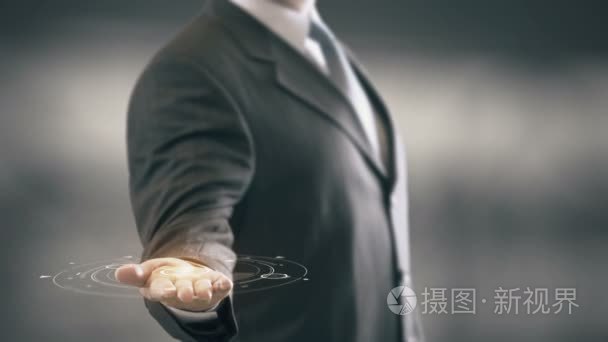 与灯泡全息图商人概念营销计划 2021