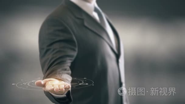 与灯泡全息图商人概念营销计划 2022