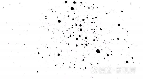 黑色墨水滴在干燥的纸上视频