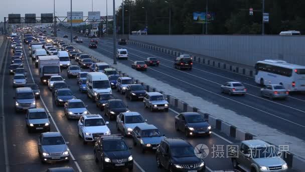 晚上时间交通拥堵视频