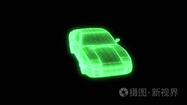 赛车汽车全息线框。漂亮的 3d 渲染