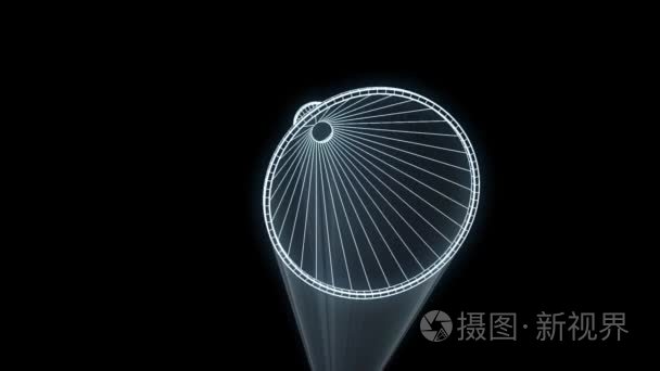 在全息图线框风格的扩音器。漂亮的 3d 渲染