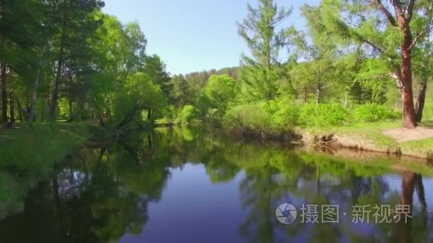 4 k.Prores 编解码器。从空中航拍视频。夏季森林与小山河视频