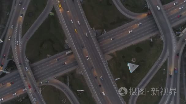 公路枢纽的鸟瞰图视频