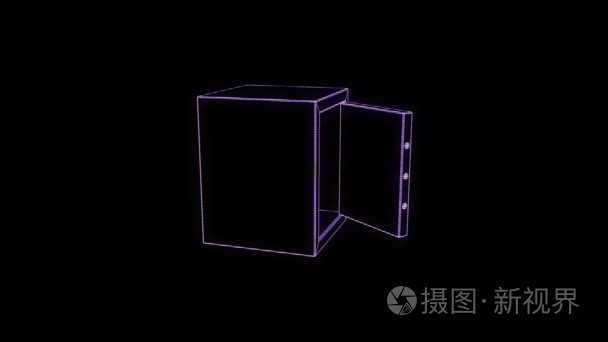 在全息图线框风格 Tresor。漂亮的 3d 渲染