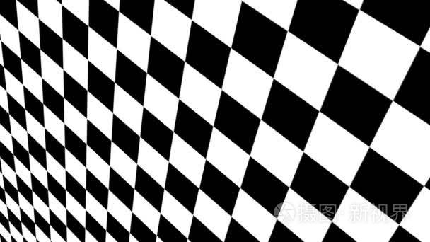 方格黑色和白色的运动背景视频