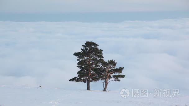 克里米亚山峰在日落时视频