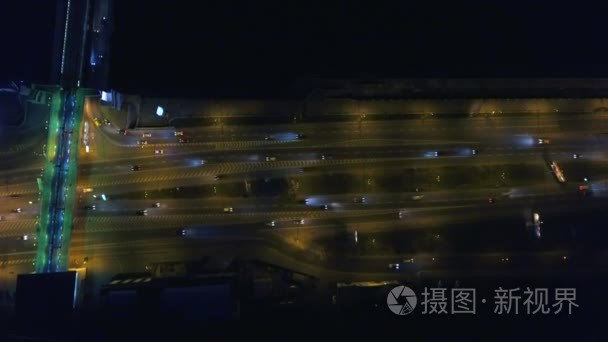 公路枢纽的鸟瞰图视频