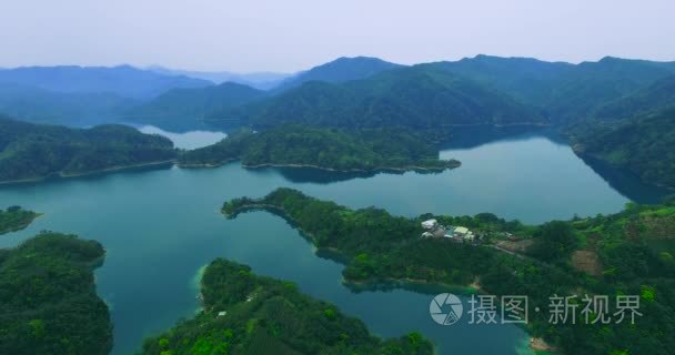 空中射击的台北翡翠水库视频