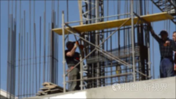 建房和建筑工人组视频