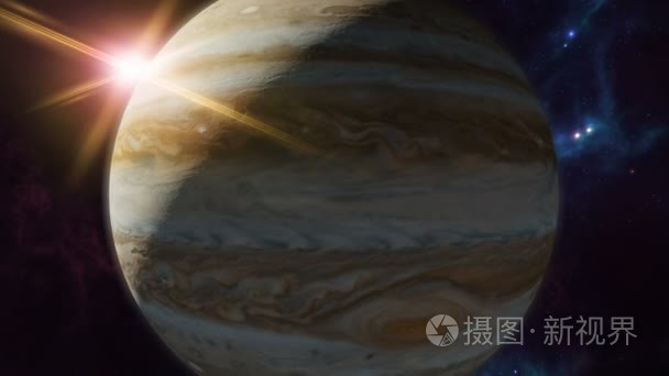 金木星星座符号对星球的前景视频