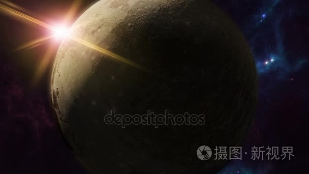 黄金前景的行星冥王星星座符号视频