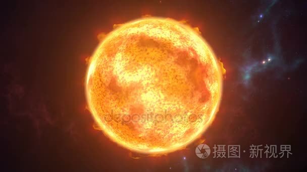渲染动画的燃烧的太阳地球视频