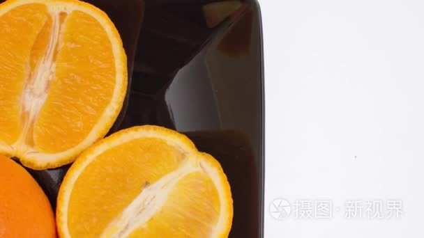特写镜头缩放的美味橙色视频