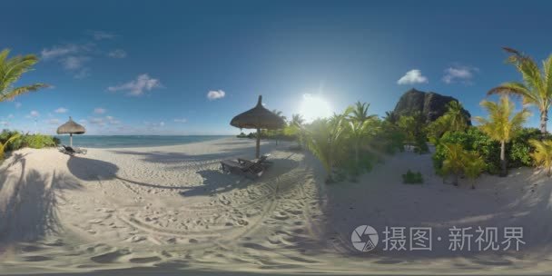 360 Vr 海洋沙滩海岸的勒莫尔纳布拉本特，毛里求斯