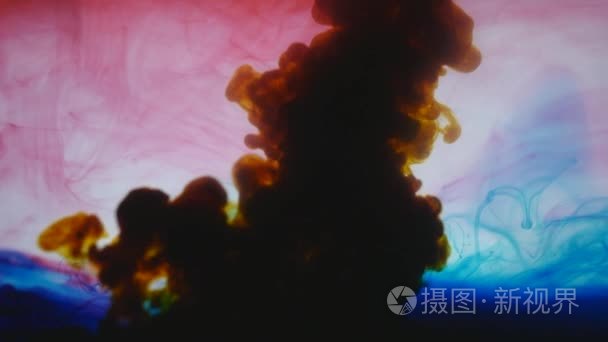 水中油墨颜色爆炸