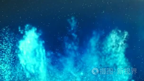 水气泡蓝色背景水族馆视频