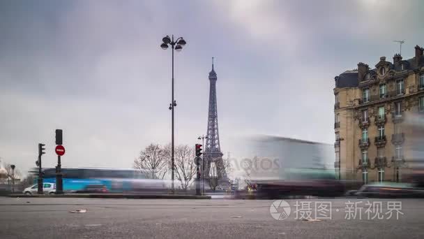 巴黎城市景观素材视频