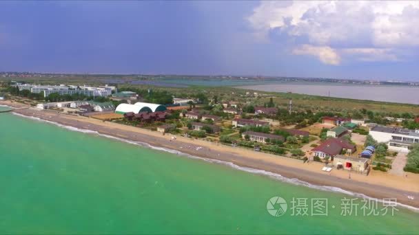 克里米亚半岛海岸线上鸟瞰图视频