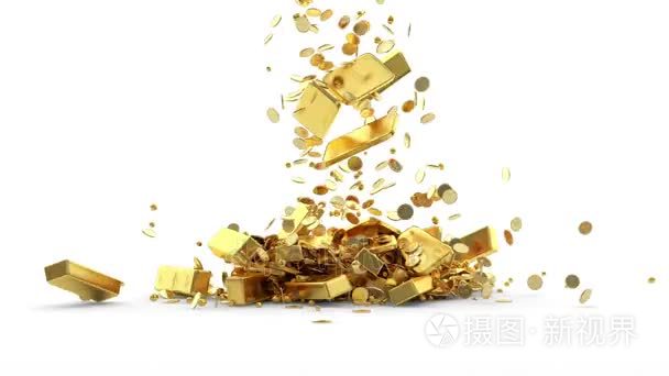 黄金金条、 金币和金片