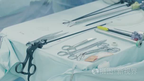 腹腔镜手术的腹部视频