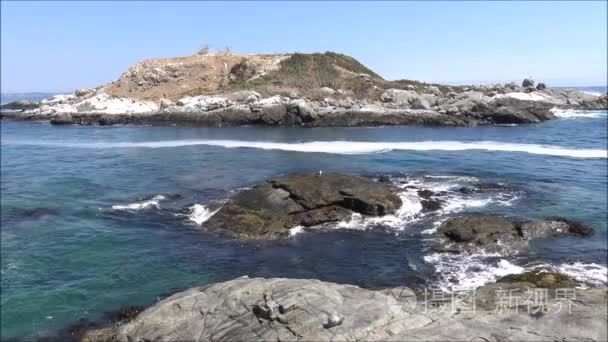在智利的石滩和假日风景视频
