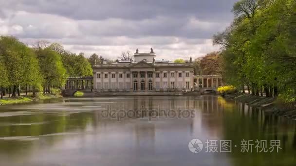 瓦津基公园 （皇家浴场） 在华沙-时间推移视频