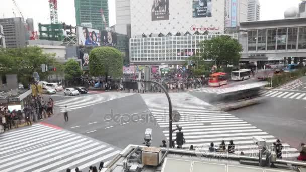 涩谷十字路口的鸟瞰图视频