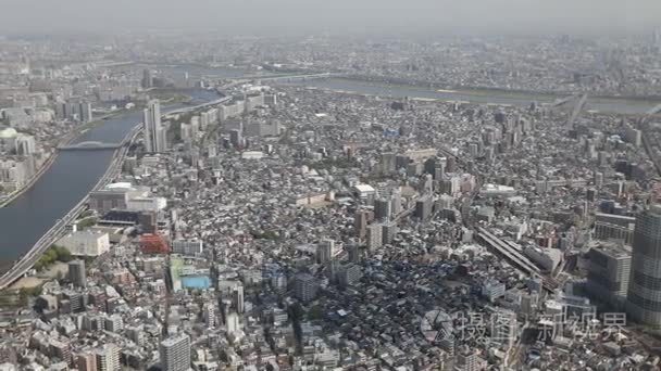 东京天际线和隅田川视频