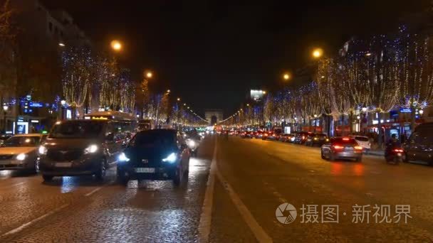 巴黎夜交通视频