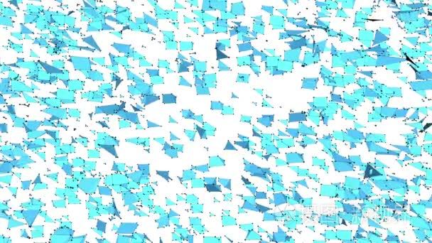 抽象的简单的蓝色挥舞着 3d 网格或作为几何网格的网格。蓝色几何振动环境或脉动数学背景