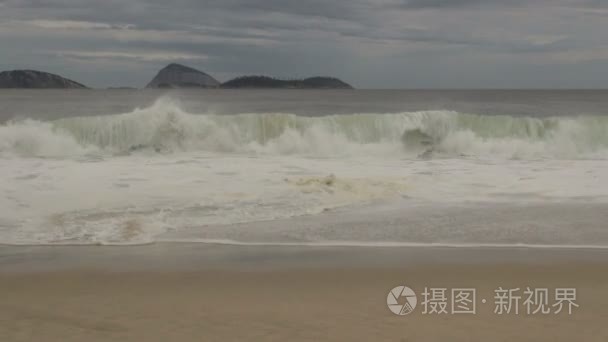 海滩海浪和群岛视频