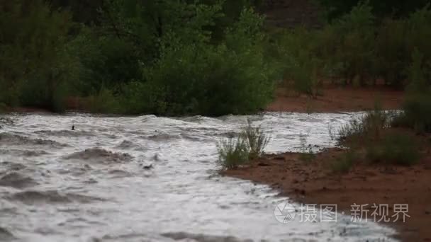 沙漠河流转弯处河视频