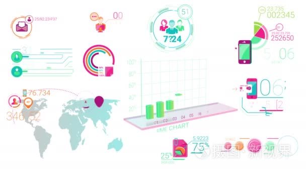 丰富多彩的企业数据图表元素视频