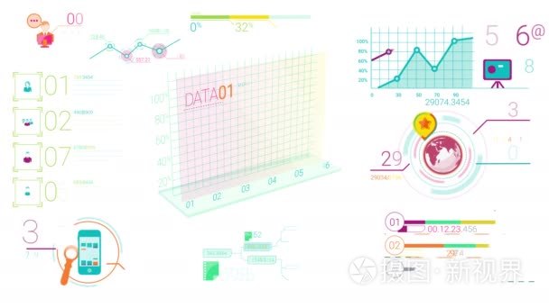 丰富多彩的企业数据图表元素视频