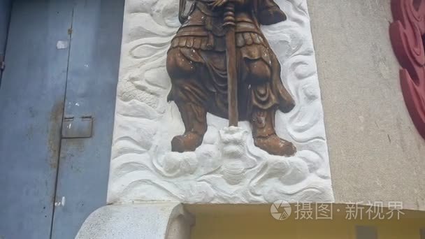 石膏板浮雕金色士兵视频