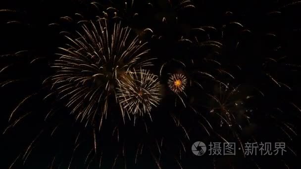 烟花在夜空中的节日视频